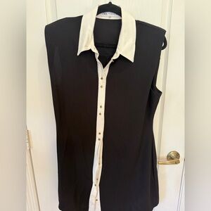 Zara Black and Cream Sleeveless Dress